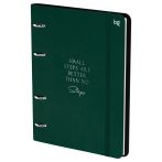 Тетрадь на кольцах А5, 120л., кожзам,  BG "Моно. Зеленый", иск. кожа, тиснение фольгой, на резинке
