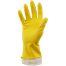 Перчатки резиновые хозяйственные OfficeClean ЛЮКС, многоразовые, хлопчатобумажное напыление, плотные, р.S, желтые, пакет с европодвесом