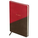 Ежедневник недатированный, А5, 136л., кожзам, OfficeSpace "Duo", красно-коричневый