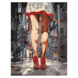 Картина по номерам на холсте с глиттером ТРИ СОВЫ "Ритм города", 30*40, с акриловыми красками и кистями