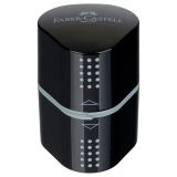 Точилка пластиковая Faber-Castell "Trio Grip 2001" 3 отверстия, 2 контейнера, черная