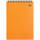 Блокнот А5 60л. на гребне BG "Неон", оранжевая пластиковая обложка, тиснение фольгой