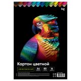 Картон цветной, А4 одностор, BG, 80 л., 16 цв., немелованный, в коробке
