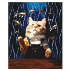Картина по номерам на холсте с глиттером ТРИ СОВЫ "Кошачьи мечты", 40*50, с акриловыми красками и кистями
