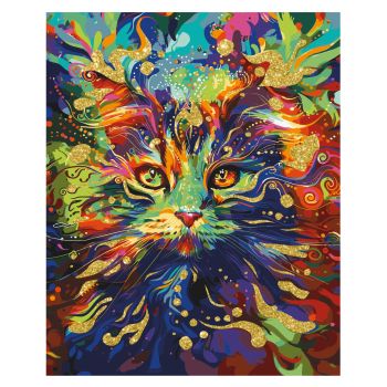 Картина по номерам на холсте с глиттером ТРИ СОВЫ 