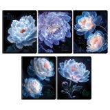 Тетрадь 96л., А5, клетка BG "Светящиеся цветы", выб.лак