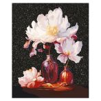 Картина по номерам на холсте с глиттером ТРИ СОВЫ "Натюрморт", 40*50, с акриловыми красками и кистями