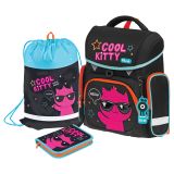 Ранец Först F-Set "Cool kitty" 35*29*16см, 1 отделение, 3 кармана, анатомическая спинка, пенал, мешок для обуви