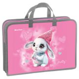 Папка с ручками 1 отделение, А4 Berlingo "Dreamy Bunny", 340*245*75мм, пластик, на молнии