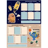 Расписание уроков с расписанием звонков А3 BG "Пиши-Стирай. Школьное"