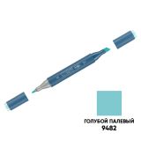 Маркер двусторонний для скетчинга Гамма "Студия", голубой палевый, корпус трехгранный, пулевид./клиновид. наконечники