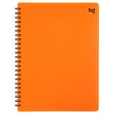 Тетрадь 80л., А4 клетка на гребне BG "Неон", пластиковая обложка, оранжевый