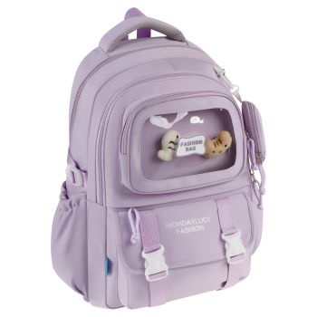 Рюкзак Först Schoolgirl, 45*31*17см, 2 отделения, 4 кармана, анатомическая спинка, сиреневый