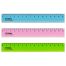 Линейка 15см СТАММ, пластиковая, полусфера, неоновые цвета, ассорти, европодвес