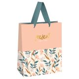 Пакет подарочный 11*14*6,5см MESHU "Beautiful twigs", фольга, матовая ламинация