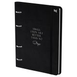 Тетрадь на кольцах А5, 120л., кожзам,  BG "Моно. Черный", иск. кожа, тиснение фольгой, на резинке