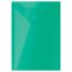 Папка-конверт на кнопке СТАММ А6 (105*148мм), 150мкм, пластик, прозрачная, зеленая