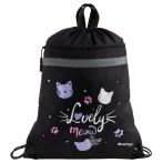 Мешок для обуви 1 отделение Berlingo "Lovely Meow", 360*460мм, вентиляционная сеточка , светоотражающая лента, карман на молнии