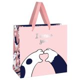 Пакет подарочный 20*20*10см MESHU "Paws", фольга, матовая ламинация