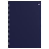 Тетрадь 48л., А4 клетка на гребне BG "База", пластиковая обложка, синий