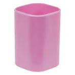 Подставка-стакан СТАММ "Фаворит", пластиковая, квадратная, розовая