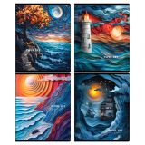 Тетрадь 48л., А5, клетка BG "Искусство", матовая ламинация, выборочный лак