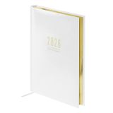 Ежедневник датированный 2026г., А5, 176л., твердый переплет, кожзам, BG "Dallas. White", белый, фольгированный срез