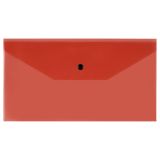 Папка-конверт на кнопке СТАММ С6, 150мкм, пластик, прозрачная, красная