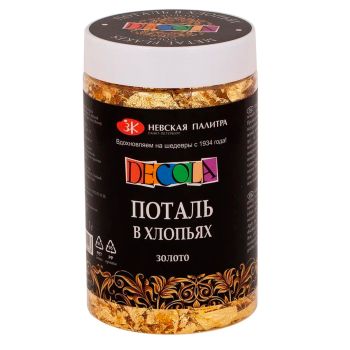 Поталь в хлопьях Decola, 3 г, золото