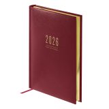 Ежедневник датированный 2026г., А5, 176л., твердый переплет, кожзам, BG "Dallas. Dark red", тёмно-красный, фольгированный срез