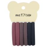 Резинки для волос MESHU "Essence thin", винные, коричневые, графитовые, 6шт., диаметр 4см, европодвес