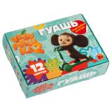 Гуашь с наклейками Мульти-Пульти "Чебурашка-2", 12 цветов, 17,5мл, картон