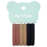 Резинки для волос MESHU "Essence thin", горчичные, каштановые, черные, 6шт., диаметр 4см, европодвес