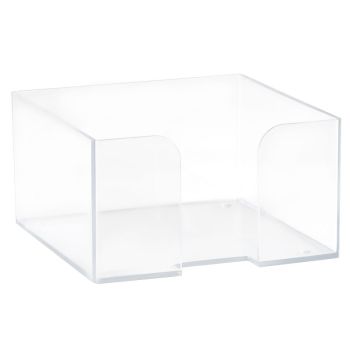 Подставка для бумажного блока СТАММ, 9*9*5см, пластиковая, прозрачная