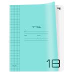Тетрадь 18л., клетка BG "Однотонный. Неон", пластиковая обложка, неон голубой