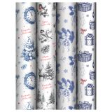 Упаковочная бумага глянц. 70*100см, MESHU "Новогодний стиль", 80г/м2, ассорти 4 дизайна