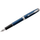 Ручка перьевая Parker "Sonnet Core Blue Lacquer CT F" черная, 0,8мм, подарочная упаковка