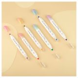 Набор текстовыделителей двусторонних MESHU "White kittens", 12цв., пастельные цвета, 1-4мм, ПВХ бокс с европодвесом