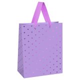 Пакет подарочный 18*23*10см MESHU "Hearts pattern", фольга, матовая ламинация