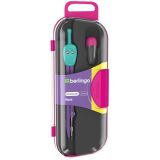 Готовальня Berlingo "Raze", 2 предмета, циркуль 135мм, мятный, пластиковый футляр