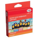 Мелки для асфальта Гамма "Мультики", цветные, 5шт., 5цв., квадратные, картонная упаковка, европодвес