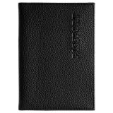 Обложка для паспорта OfficeSpace экокожа, текстура Флоттер, тиснение "PASSPORT", подклад текстиль, черный