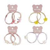 Резинки для волос MESHU, тонкие с топпером, ассорти, 2шт., диаметр 5см, европодвес