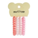 Резинки для волос MESHU, пружинки, розовые ассорти, 4шт., диаметр 4,5см, европодвес