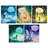 Тетрадь 12л., косая линия c доп. горизонтальной BG "Сказки"