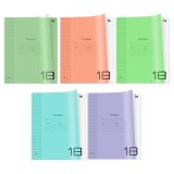 Набор тетрадей 18л., клетка BG "Однотонный. Микс", пластиковая обложка, 10шт.