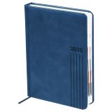 Ежедневник датированный 2026г., А5, 176л., твердый переплет, BG "Vesper Index. Blue", синий, блок с индексной вырубкой