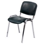 Стул Фабрикант "Изо" PV1, CH, каркас металл хром, обивка кожзам черный
