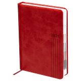 Ежедневник датированный 2026г., А5, 176л., твердый переплет, BG "Vesper Index. Dark red", тёмно-красный, блок с индексной вырубкой