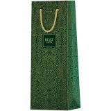 Пакет подарочный 12*36*8,5см MESHU "Strict pattern", матовое ламинирование, отд.фольгой, под бутылку